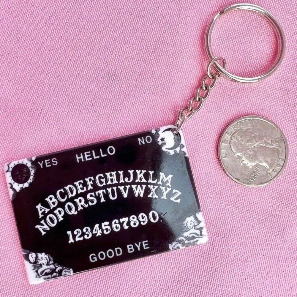 Ouija Board Keychain Black Spooky boardgame
